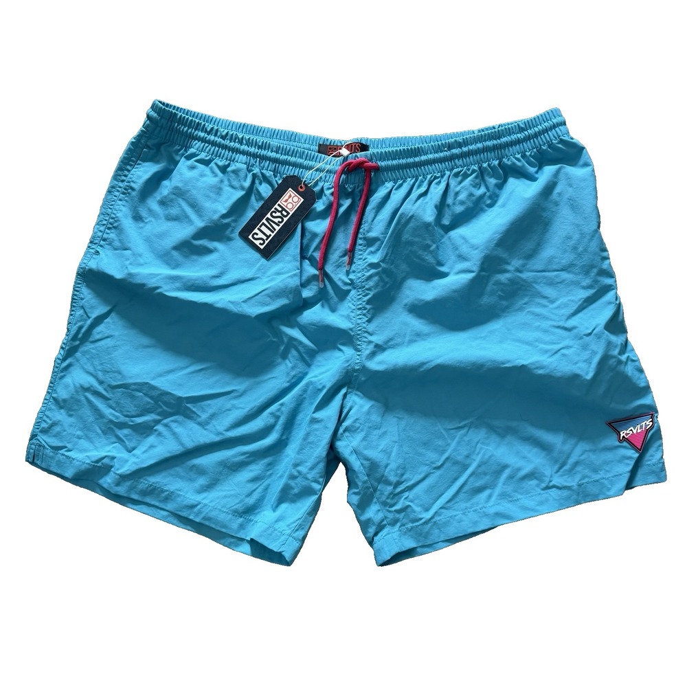 RSVLTS NWT Swim Trunks Shorts Mens 3XL Teal Blue Drawstring Closure Quick Dry